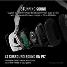 Corsair herní sluchátka VOID RGB ELITE Wireless Premium with 7.1 Surround Sound, White (EU)