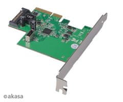 Akasa PCIe karta USB 3.2 Gen 2 interní konektor