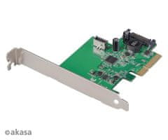 Akasa PCIe karta USB 3.2 Gen 2 interní konektor