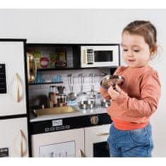 Kruzzel 22116 Dětská dřevěná kuchyňka s příslušenstvím XXL černobílá