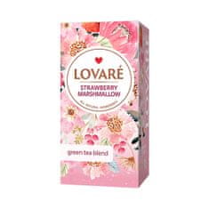 LOVARÉ Strawberry Marshmallow, zelený čaj (24 sáčků)