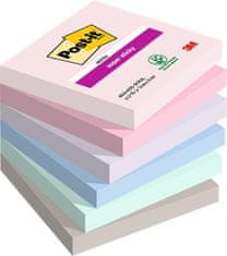 3M Samolepicí bloček "Super Sticky Soulful", mix pastelových barev, 76 x 76 mm, 6x 90 listů, 7100259204