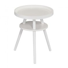 Casa Vital Konferenční stolek MAKI, bílý, 40x40x48 cm, s policí a zvýšeným okrajem stolu