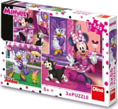 Dino Puzzle Den s Minnie 3x55 dílků