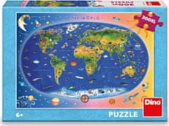 Dino Puzzle Mapa světa XL 300 dílků