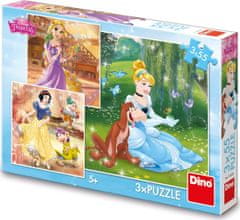 Dino Puzzle Disney princezny 3x55 dílků