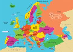 Dino Puzzle Mapy: Evropa 69 dílků