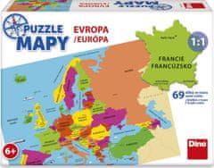 Dino Puzzle Mapy: Evropa 69 dílků