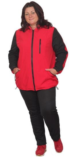 Nadměrky Hela Softshellová bunda červená s černou