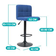 Timeless Tools 2 látkové barové židle ve více barvách-modrá