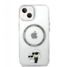 Karl Lagerfeld Zadní kryt MagSafe IML Karl and Choupette NFT na iPhone 13 průhledný