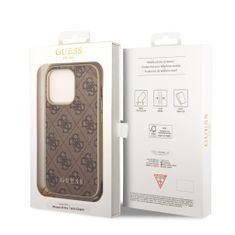 Guess  4G Charms Zadní Kryt pro iPhone 14 Pro Brown