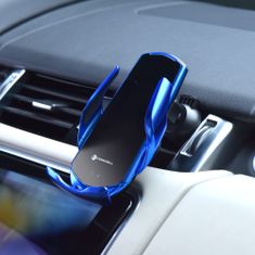 FORCELL Držák do auta s bezdrátovým nabíjecím automatickým senzorem + magnetické adaptéry HS1 15W modrá - Forcell