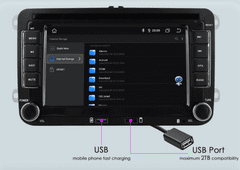 Hizpo 4GB RAM 8jádro Apple CarPlay Android Auto 2din Autorádio pro VOLKSWAGEN ŠKODA SEAT GPS Navigace, WiFi, Bluetooth, USB, Kamera