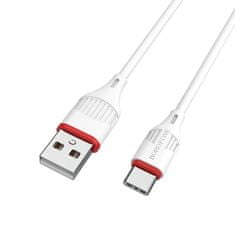 Borofone kabel BX17 - USB C - 3A - 1m - Bílá KP27998