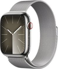 Apple Watch Series9, Cellular, 45mm, Silver Stainless Steel, Silver Milanese Loop