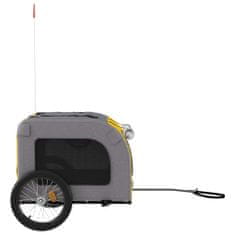 Greatstore Vozík za kolo pro psa žlutý a šedý oxfordská tkanina a železo