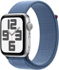 Apple Watch SE 2023, 44mm, Silver, Winter Blue Sport Loop
