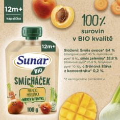Sunar BIO ovocná kapsička Smícháček mango, mrkev, meruňka a fenykl 12x100 g