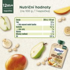 Sunar BIO ovocná kapsička Hopsáček mango, banán, hruška a ovesné vločky 12x100 g