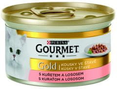 Purina Gourmet Gold cat konz.-kousky losos a kuře 85 g