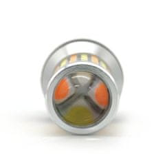 motoLEDy W21/5W LED žárovka 7443 12V CANBUS bílo-oranžová dvoubarevná malá žárovka