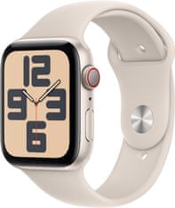 Apple Watch SE 2023, Cellular, 44mm, Starlight, Starlight Sport Band - M/L