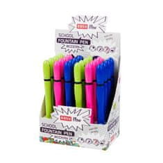 Easy MODERN Školní pero, modrá náplň, 24 ks v balení, mix barev
