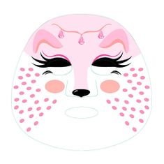 Top Model ASST | Obličejová maska , Růžová, Liška