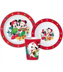 Javoli Sada Plastového Nádobí Vánoční Minnie Mouse a Mickey Mouse s kelímkem