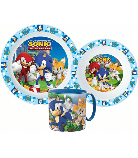 Javoli Sada plastového nádobí Ježek Sonic s kelímkem