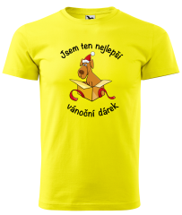 Hobbytriko Dětské vánoční tričko - Jsem ten nejlepší vánoční dárek (pes) Barva: Žlutá (04), Velikost: 12 let / 158 cm