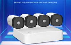 Tenda K4P-4TR - PoE kamerový set 4MPx, 4CH NVR + 4x IP kamera 4MPx, IP67, zvuk, web. rozhraní,CZ app