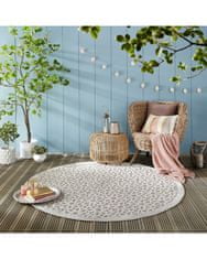 Flair Kusový koberec Piatto Argento Silver kruh – na ven i na doma 160x160 (průměr) kruh