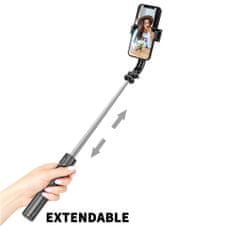 Techsuit Selfie tyč Tripod Techsuit L13 Stabilní rozšiřitelný stativ s dálkovým ovládáním Bluetooth, 113 cm - černý