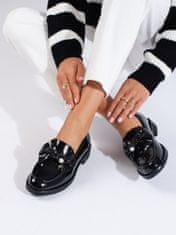 Amiatex Pohodlné dámské černé polobotky bez podpatku + Ponožky Gatta Calzino Strech, černé, 40