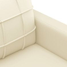 Vidaxl 4dílná sedací souprava s poduškami krémová umělá kůže