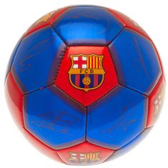 FotbalFans Fotbalový Míč FC Barcelona, Podpisy, Modro-červený, Vel. 5
