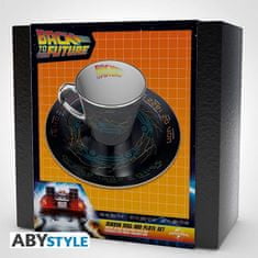 AbyStyle Back to the Future Hrnek s podšálkem 300 ml - DeLorean