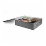 Compactor Krabice skládací úložná kartonová, potažená PVC, 58 x 48 x 16 cm, šedá