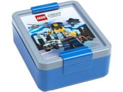 LEGO Box svačinový 20 x 17,3 x 7,1 cm + láhev 390 ml, PP + silikon CITY sada 2díl.
