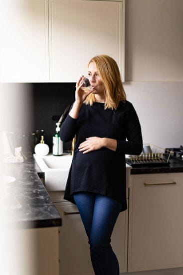 milk & love Těhotenská a kojící tunika Mommy černá - XL