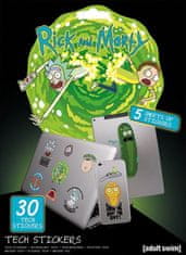 CurePink Samolepky na elektroniku Rick and Morty: Adventures (5 listů|30 kusů, 17 x 23 cm)