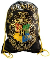 CurePink Pytlík gym bag Harry Potter: Bradavický znak (30 x 40 x 28 cm)