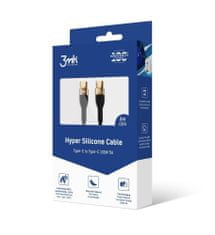 3MK Datový kabel 3mk Hyper Silicone Cable C to C 2m 100w, černý