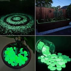 HOME & MARKER® Svítící oblázky do zahrady, Dekorativní svítící kameny (sada 100 ks) | LUMIROCKS Zelená