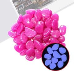 HOME & MARKER® Svítící oblázky do zahrady, Dekorativní svítící kameny (sada 100 ks) | LUMIROCKS Růžová