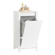 SoBuy SoBuy BZR100-W Prádelní skříň s rozkládacím pytlem na prádlo Koš na prádlo Koupelnová skříňka Bílá 45 x 85,5 x 35 cm