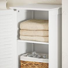 SoBuy SoBuy BZR124-W Vysoká skříňka s rozkládacím pytlem na prádlo Koupelnová skříňka Koupelnová police Koupelnový nábytek Bílá 40x170x38cm
