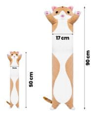 Aga4Kids Plyšový polštář Kočka Hnědá 90 cm